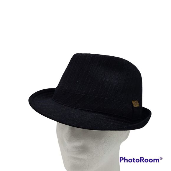 Henschel Hat Co Fedora Hat Gray pin striped made in the USA Size M - Picture 1 of 13